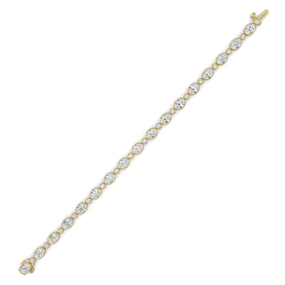 8CTW Oval And Round Lab-Grown Diamond Bezel Set Bracelet 34 Stones