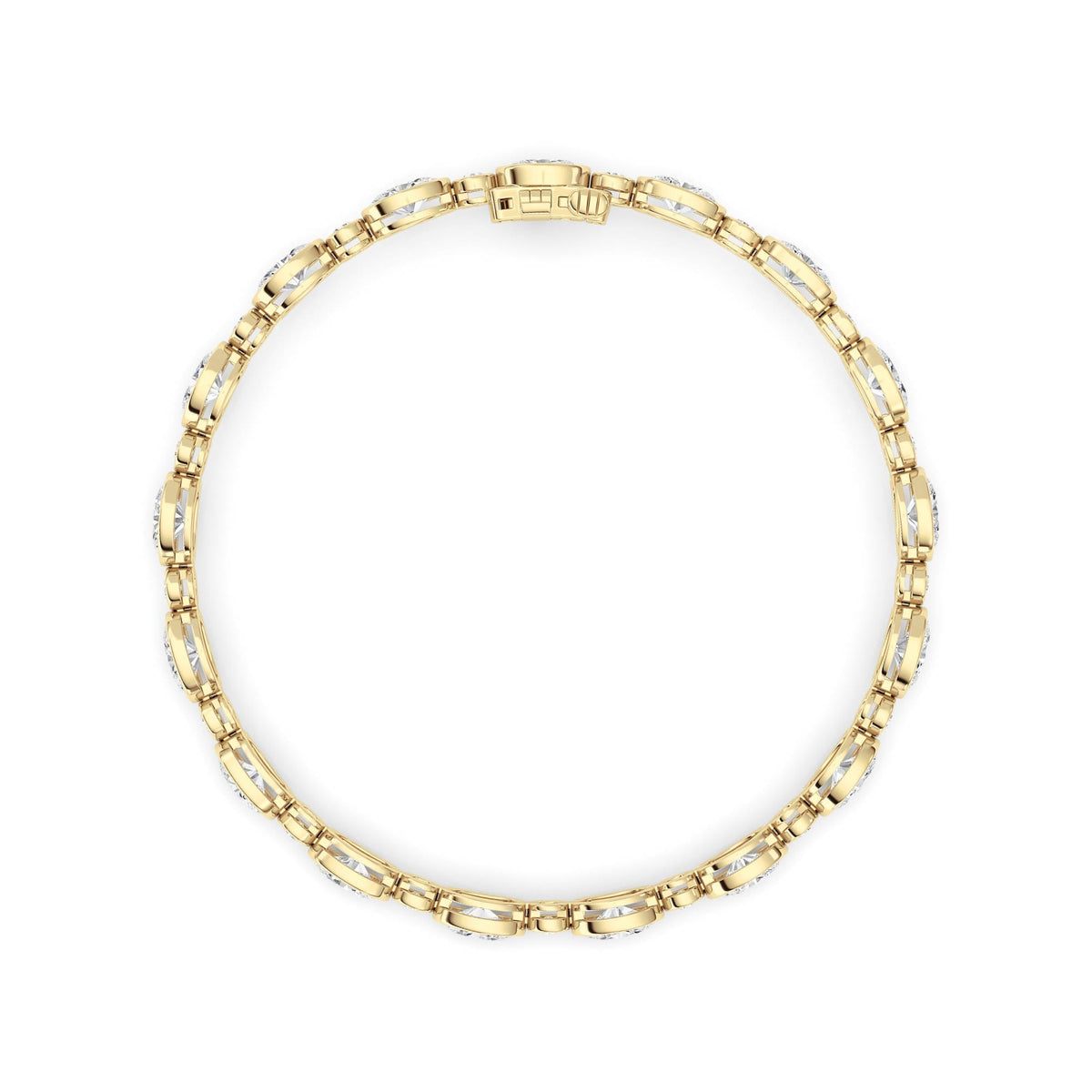 8CTW Oval And Round Lab-Grown Diamond Bezel Set Bracelet 34 Stones