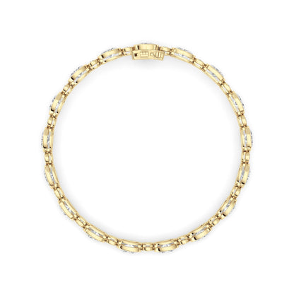 8CTW Oval And Round Lab-Grown Diamond Bezel Set Bracelet 34 Stones