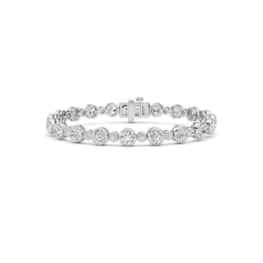 9CTW Round Lab-Grown Diamond Bezel Set Bracelet 40 Stones