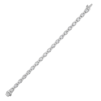 9CTW Round Lab-Grown Diamond Bezel Set Bracelet 40 Stones