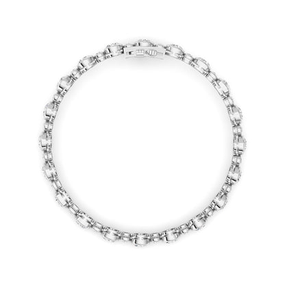 9CTW Round Lab-Grown Diamond Bezel Set Bracelet 40 Stones