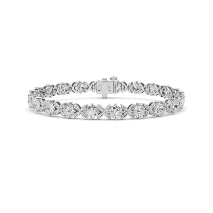 7CTW Round Lab-Grown Diamond Prong Bracelet 22 Stones