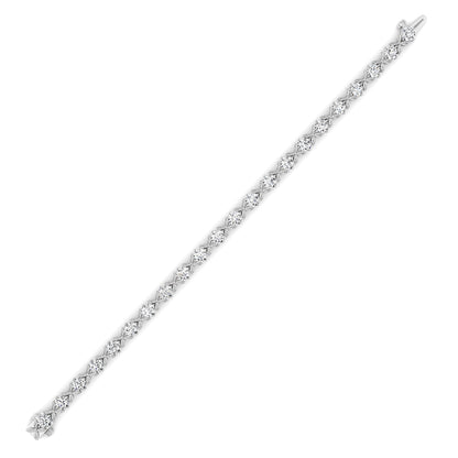 7CTW Round Lab-Grown Diamond Prong Bracelet 22 Stones