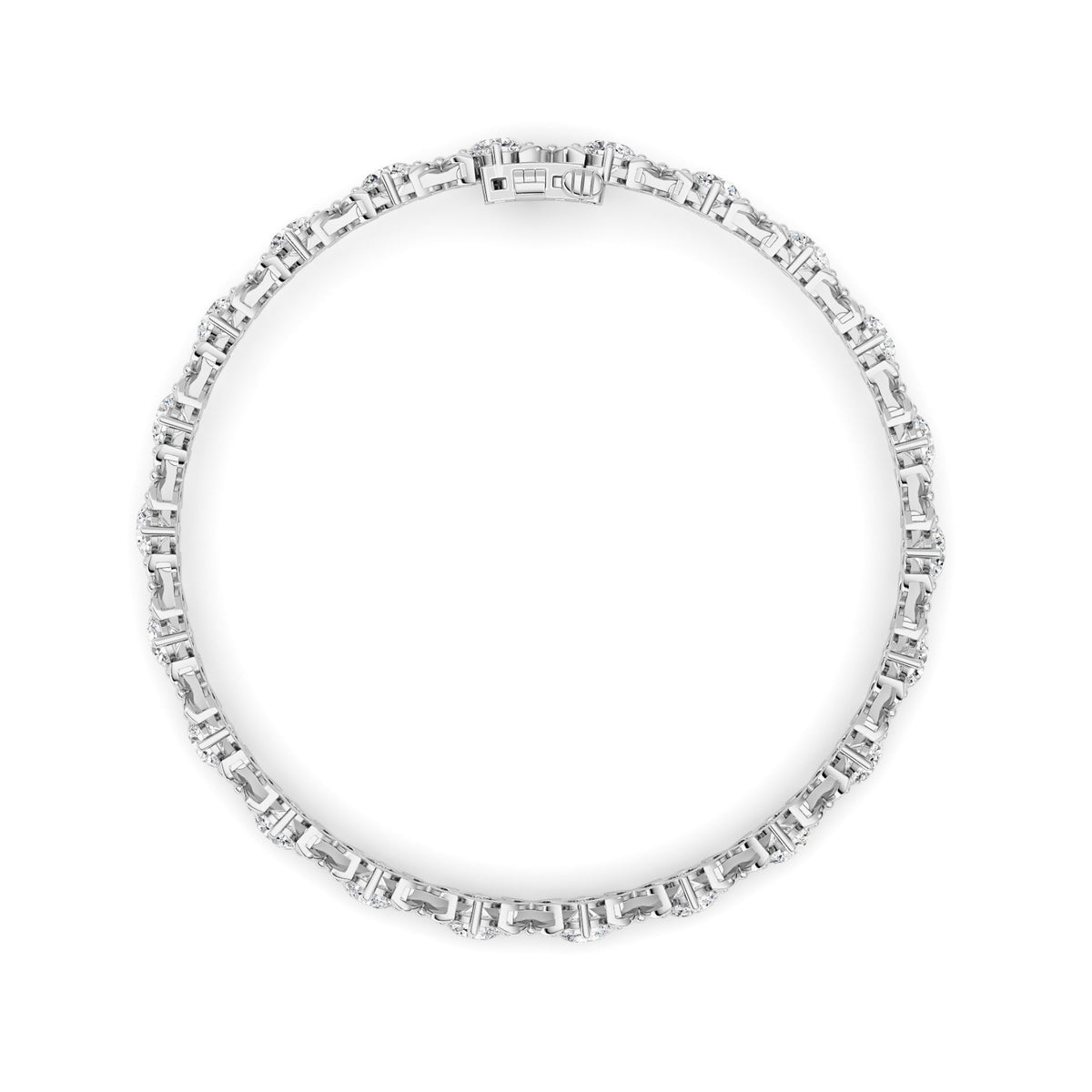7CTW Round Lab-Grown Diamond Prong Bracelet 22 Stones