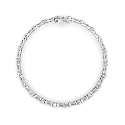 7CTW Round Lab-Grown Diamond Prong Bracelet 22 Stones