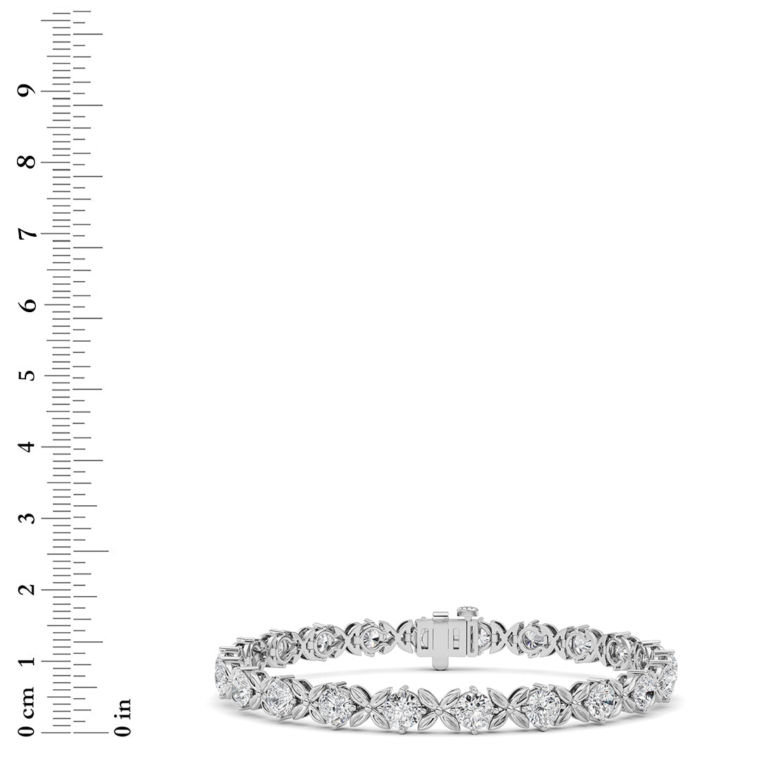 7CTW Round Lab-Grown Diamond Prong Bracelet 22 Stones