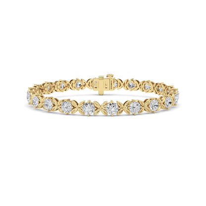 7CTW Round Lab-Grown Diamond Prong Bracelet 22 Stones