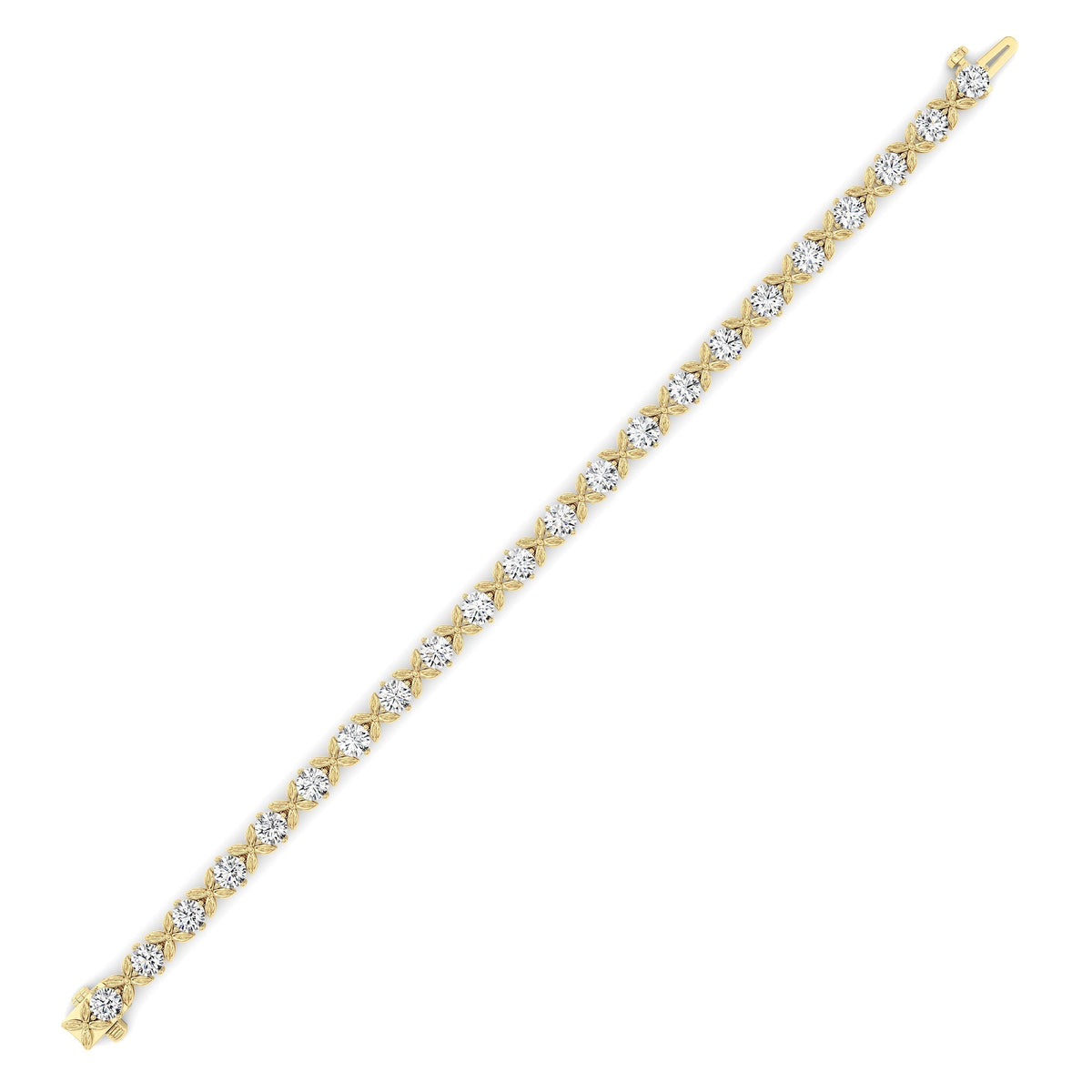 7CTW Round Lab-Grown Diamond Prong Bracelet 22 Stones