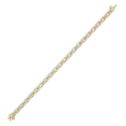 7CTW Round Lab-Grown Diamond Prong Bracelet 22 Stones