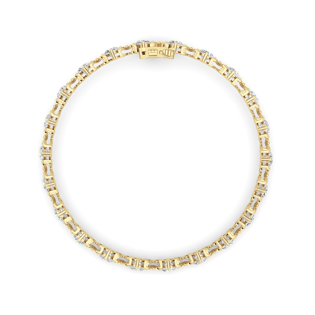 7CTW Round Lab-Grown Diamond Prong Bracelet 22 Stones