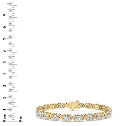 7CTW Round Lab-Grown Diamond Prong Bracelet 22 Stones