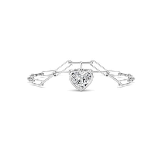 3CTW Heart Lab-Grown Diamond Bezel Set Bracelet 1 Stone