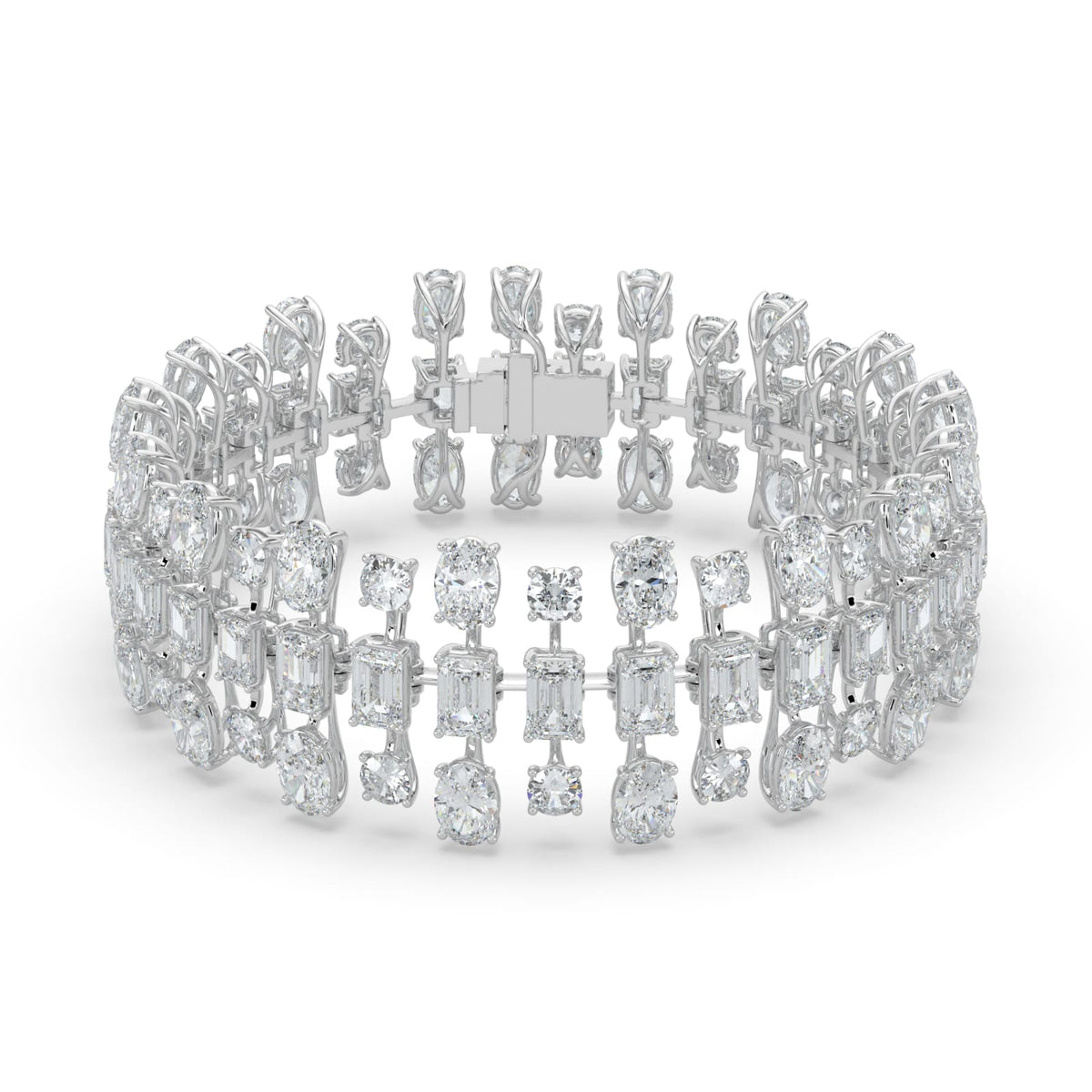 34.5CTW Mix Lab-Grown Diamond Prong Bracelet 105 Stones