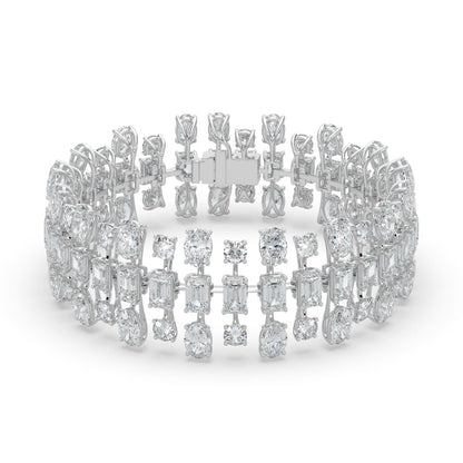 34.5CTW Mix Lab-Grown Diamond Prong Bracelet 105 Stones