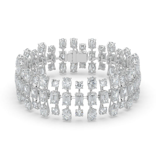 34.5CTW Mix Lab-Grown Diamond Prong Bracelet 105 Stones