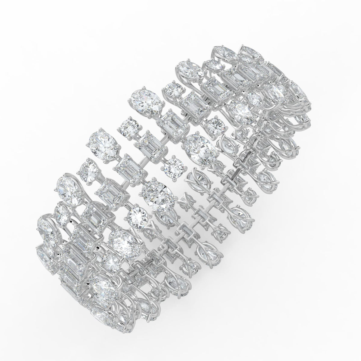 34.5CTW Mix Lab-Grown Diamond Prong Bracelet 105 Stones