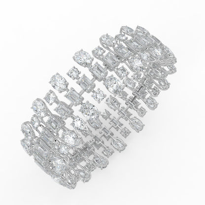 34.5CTW Mix Lab-Grown Diamond Prong Bracelet 105 Stones