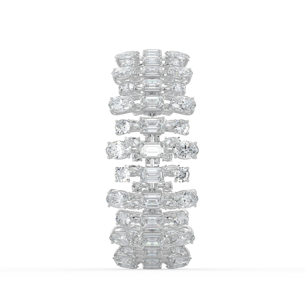 34.5CTW Mix Lab-Grown Diamond Prong Bracelet 105 Stones