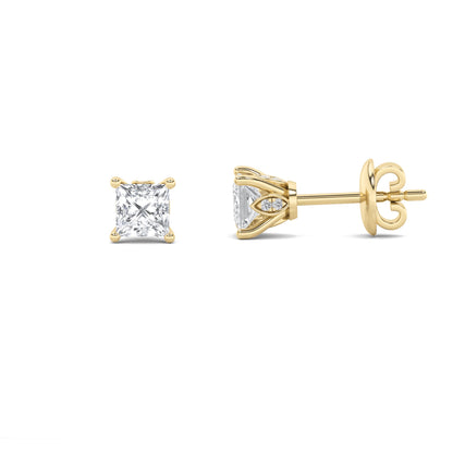 2CTW Princess Lab-Grown Diamond Prong Tulip Head Stud Earrings 18 Stones