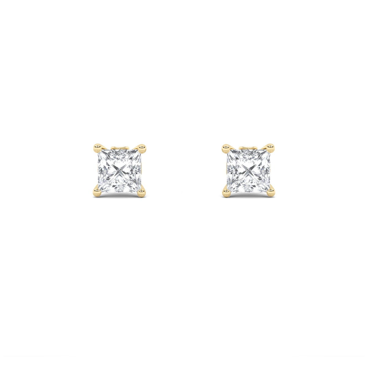 2CTW Princess Lab-Grown Diamond Prong Tulip Head Stud Earrings 18 Stones