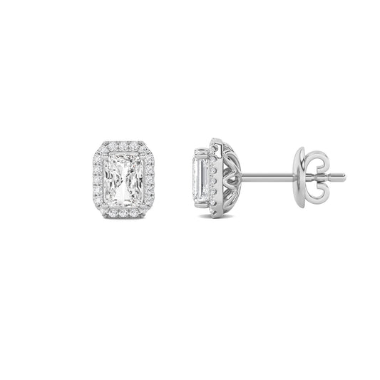 2CTW Radiant Lab-Grown Diamond Earrings 42 Stones