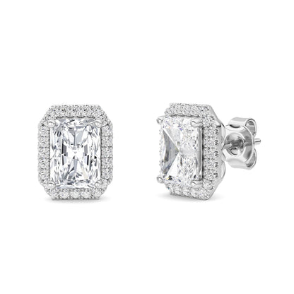 2CTW Radiant Lab-Grown Diamond Earrings 42 Stones