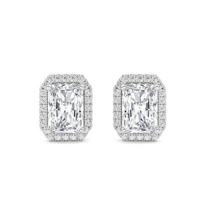 2CTW Radiant Lab-Grown Diamond Earrings 42 Stones
