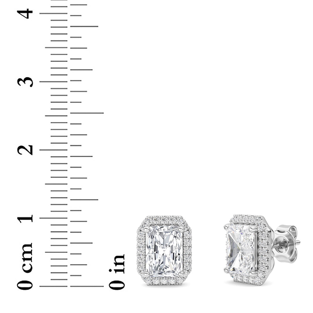 2CTW Radiant Lab-Grown Diamond Earrings 42 Stones