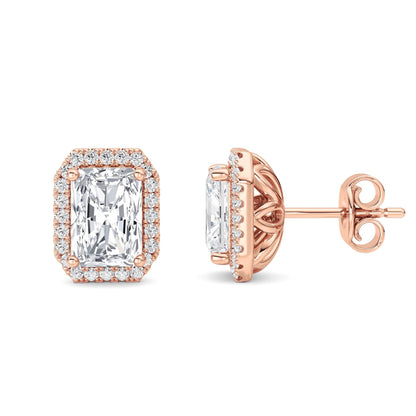 2CTW Radiant Lab-Grown Diamond Earrings 42 Stones