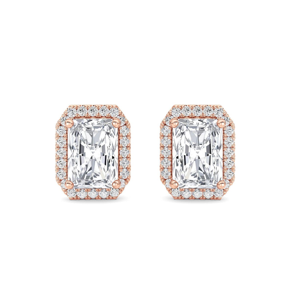 2CTW Radiant Lab-Grown Diamond Earrings 42 Stones