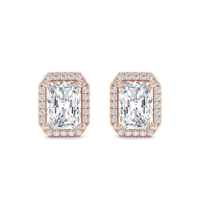 2CTW Radiant Lab-Grown Diamond Earrings 42 Stones