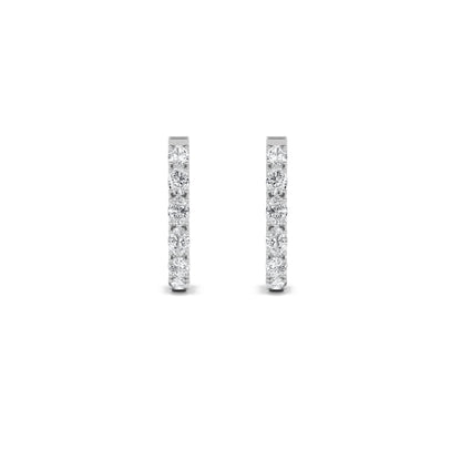 4CTW Oval Lab-Grown Diamond Prong Inside Out Hoop Earrings 20 Stones