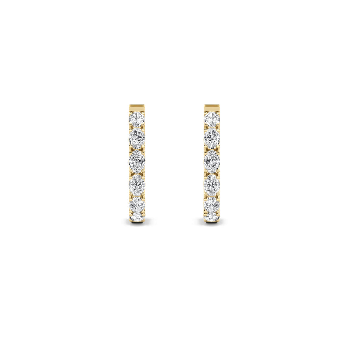 4CTW Oval Lab-Grown Diamond Prong Inside Out Hoop Earrings 20 Stones