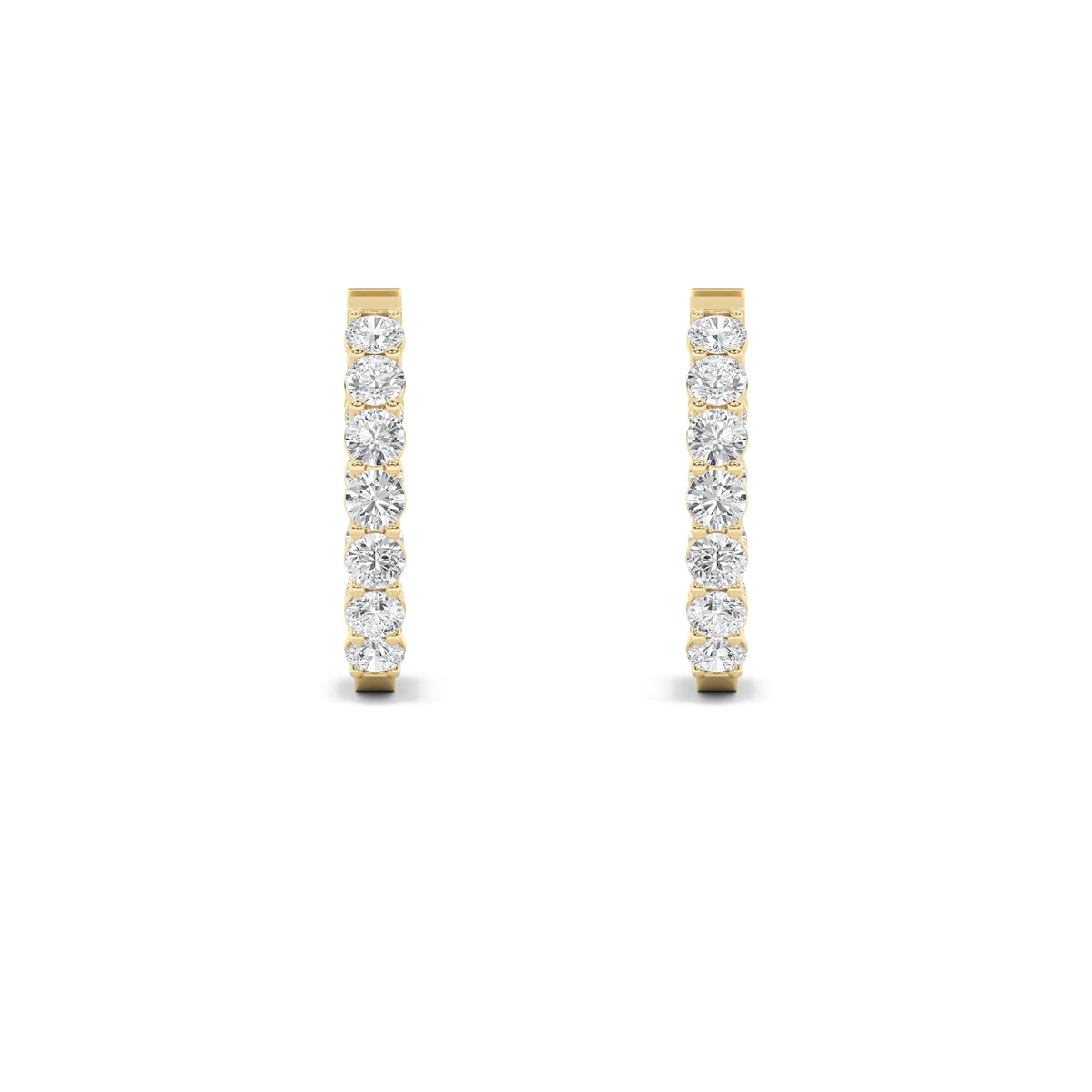 4CTW Round Lab-Grown Diamond Prong Inside Out Hoop Earrings 22 Stones