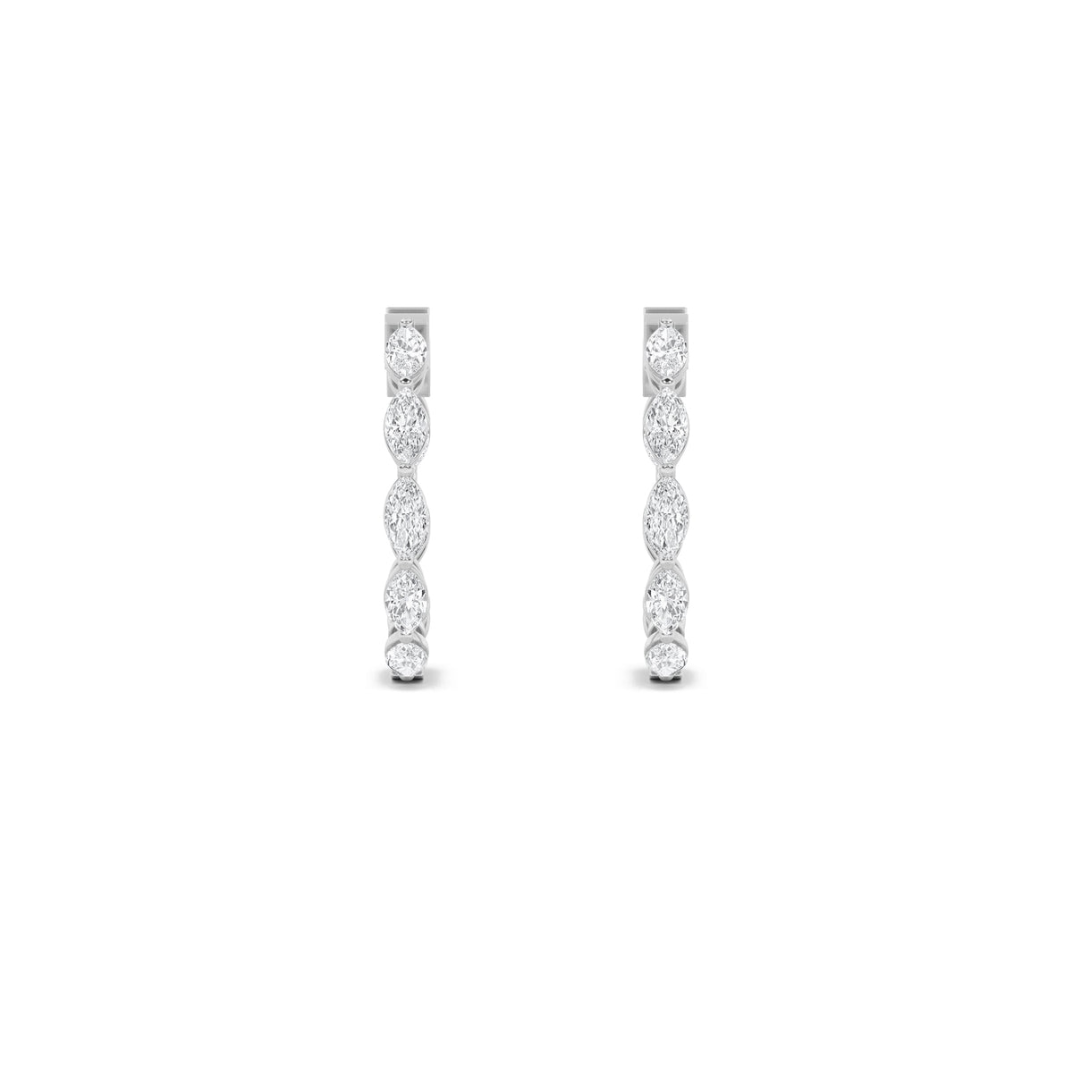 3CTW Marquise Lab-Grown Diamond Prong Inside Out Hoop Earrings 16 Stones
