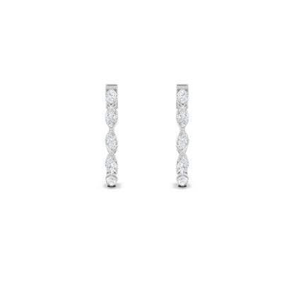 3CTW Marquise Lab-Grown Diamond Prong Inside Out Hoop Earrings 16 Stones