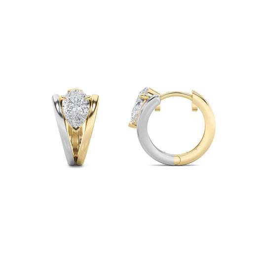 1.5CTW Pear Lab-Grown Diamond Prong Fashion Earrings 2 Stones