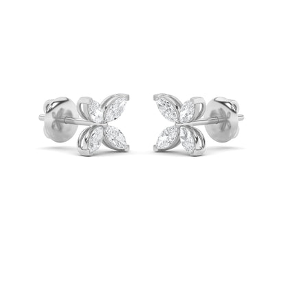 2CTW Marquise Lab-Grown Diamond Prong Flower Earrings 8 Stones