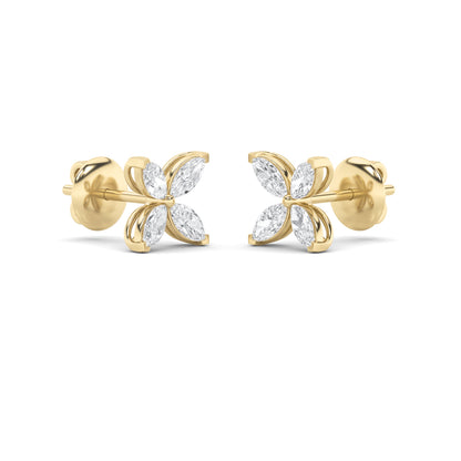 2CTW Marquise Lab-Grown Diamond Prong Flower Earrings 8 Stones