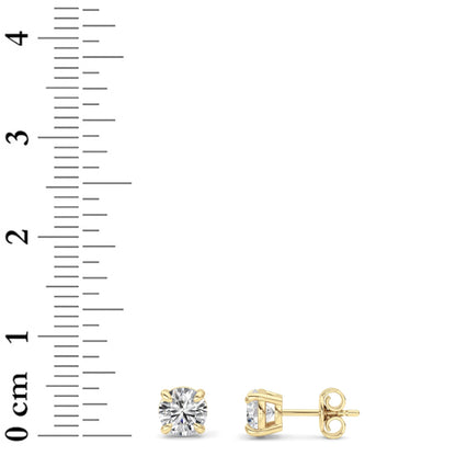 1CTW Round Lab-Grown Diamond Prong Classic Basket Set Stud Earrings 2 Stones