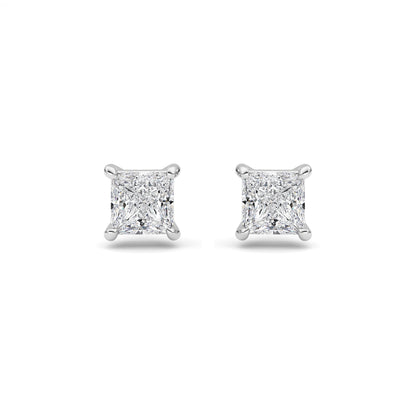 2CTW Princess Lab-Grown Diamond Prong Stud Earrings 2 Stones