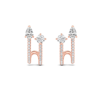 2.5CTW Round Lab-Grown Diamond Prong Toi et Moi Accented Earrings 42 Stones