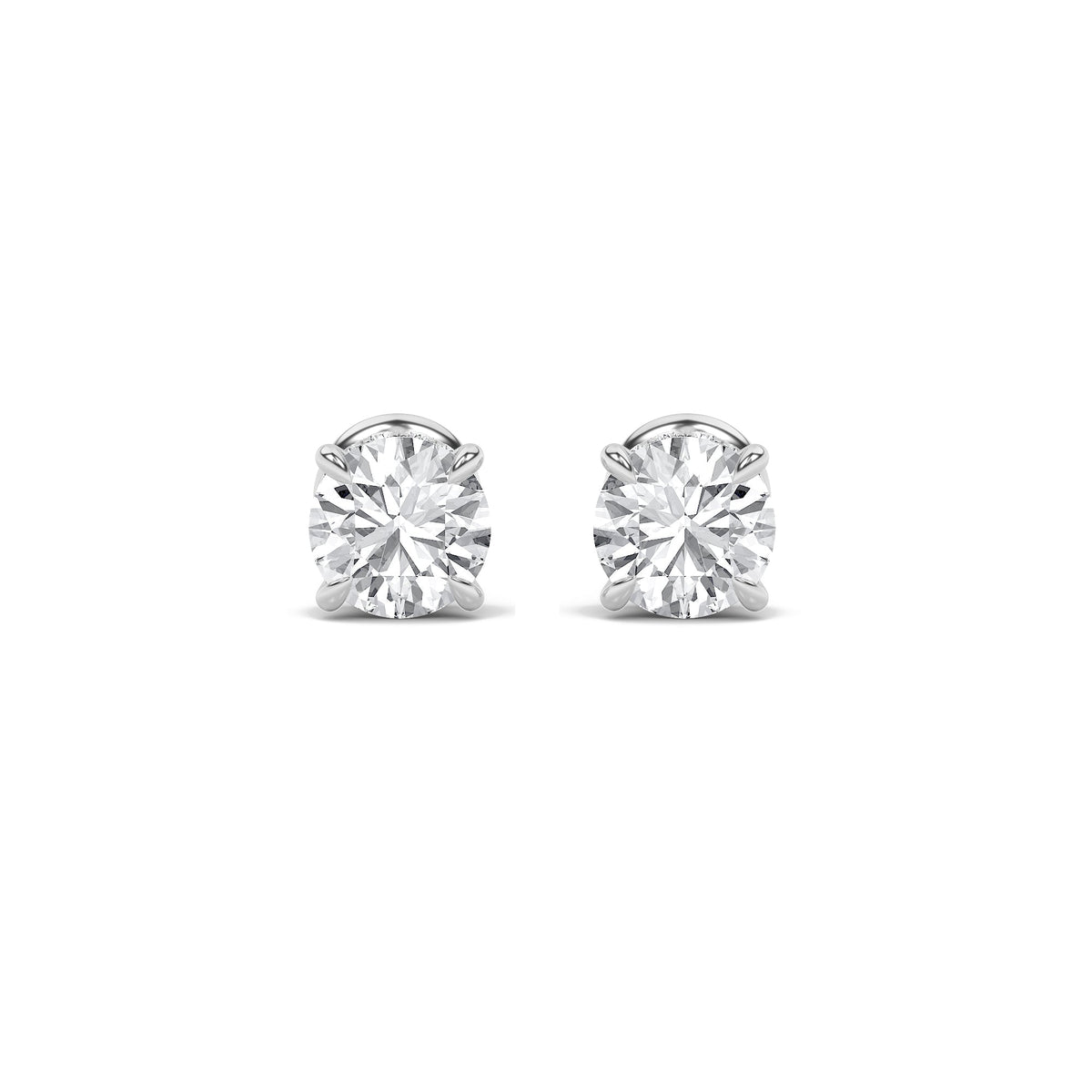 5CTW Round Lab-Grown Diamond Prong Hidden Halo Stud Earrings 30 Stones