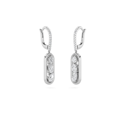 1.75CTW Mixed Lab-Grown Diamond Prong Paperclip Dangle Earrings 28 Stones