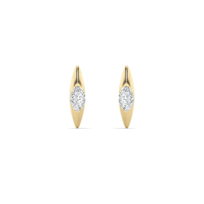 1CTW Marquise Lab-Grown Diamond Solitaire Huggie Earrings 2 Stones