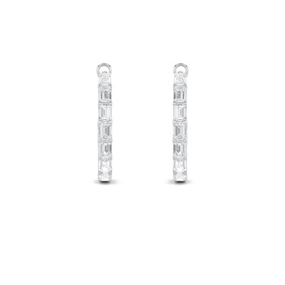 4.75CTW Emerald Lab-Grown Diamond Inside Out Hoop Earrings 22 Stones