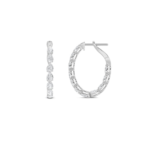 4.25CTW Pear Lab-Grown Diamond Inside Out Hoop Earrings 22 Stones