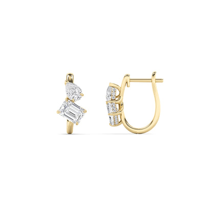 3CTW Mixed Lab-Grown Diamond Toi et Moi Fashion Earrings 46 Stones