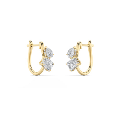 3CTW Mixed Lab-Grown Diamond Toi et Moi Fashion Earrings 46 Stones